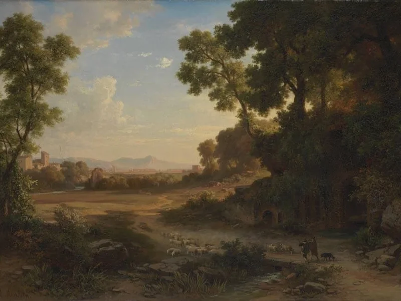 1807-Georg Köbel - La sorgente della ninfa Egeria vicino a Roma